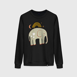Свитшот хлопковый женский Elephants world, цвет: черный