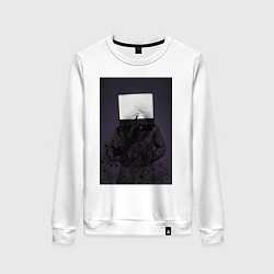 Свитшот хлопковый женский TV man, цвет: белый