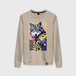 Свитшот хлопковый женский Wolf fashionista - pop art, цвет: миндальный