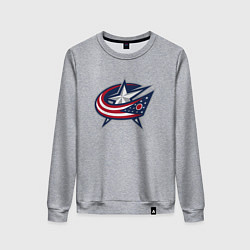 Свитшот хлопковый женский Columbus blue jackets - hockey team - emblem, цвет: меланж