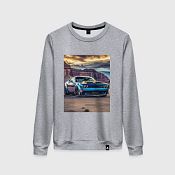 Свитшот хлопковый женский Авто Додж Челленджер, цвет: меланж