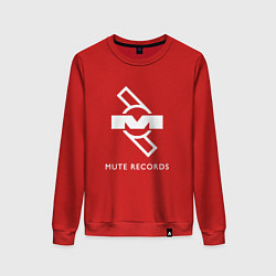 Свитшот хлопковый женский Depeche Mode Mute Records Logo, цвет: красный