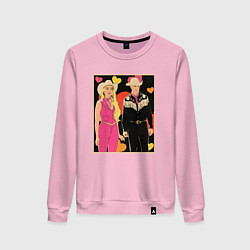 Свитшот хлопковый женский Ковбои Барби и Кен, цвет: светло-розовый