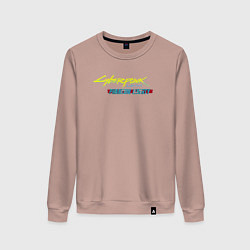 Свитшот хлопковый женский Cyberpunk 2077 phantom liberty logo v1, цвет: пыльно-розовый