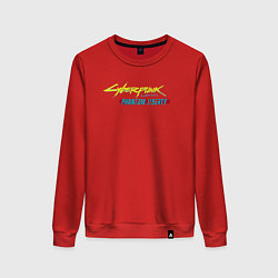 Свитшот хлопковый женский Cyberpunk 2077 phantom liberty logo v1, цвет: красный