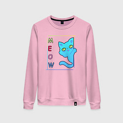 Свитшот хлопковый женский Cat meow, цвет: светло-розовый