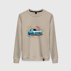 Свитшот хлопковый женский Nissan Skyline R32 GTR, цвет: миндальный