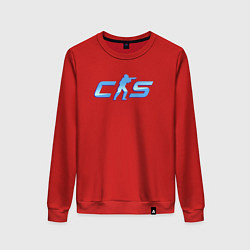 Свитшот хлопковый женский CS2 blue logo, цвет: красный