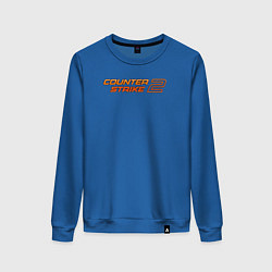 Свитшот хлопковый женский Counter strike 2 orange logo, цвет: синий