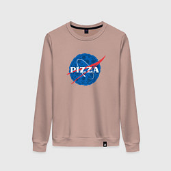 Свитшот хлопковый женский Pizza x NASA, цвет: пыльно-розовый