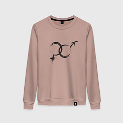 Женский свитшот Символы Инь Ян в японском графическом стиле