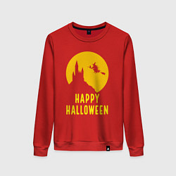 Свитшот хлопковый женский Halloween witch, цвет: красный