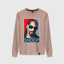 Свитшот хлопковый женский Snoop, цвет: пыльно-розовый