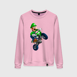 Свитшот хлопковый женский Луиджи на байке, цвет: светло-розовый