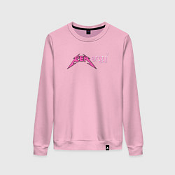 Свитшот хлопковый женский Kenergy - metallica and barbie style, цвет: светло-розовый