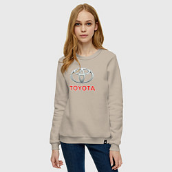 Свитшот хлопковый женский Toyota sport auto brend, цвет: миндальный — фото 2