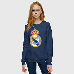 Свитшот хлопковый женский Real madrid fc sport, цвет: тёмно-синий — фото 2