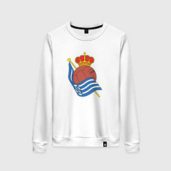Свитшот хлопковый женский Real Sociedad fc club, цвет: белый