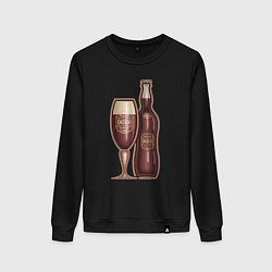 Свитшот хлопковый женский Black beer, цвет: черный
