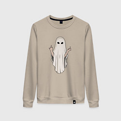 Свитшот хлопковый женский The unkind ghost, цвет: миндальный