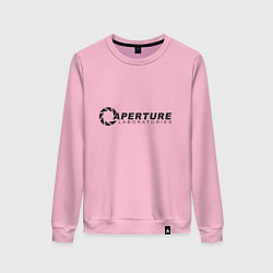 Свитшот хлопковый женский Aperture Laboratories логотип, цвет: светло-розовый