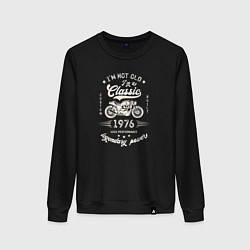 Свитшот хлопковый женский Классика 1976, цвет: черный