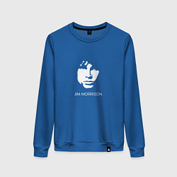 Свитшот хлопковый женский Jim Morrison black white minimalism, цвет: синий