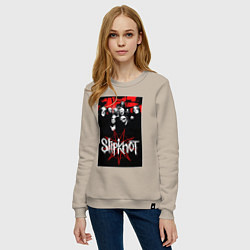 Свитшот хлопковый женский Slipknot - all, цвет: миндальный — фото 2