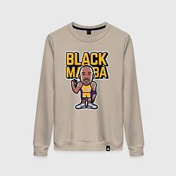 Свитшот хлопковый женский Kobe black mamba, цвет: миндальный