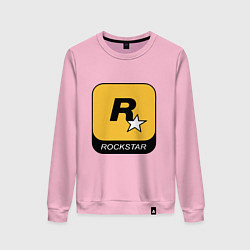 Свитшот хлопковый женский Rockstar, цвет: светло-розовый
