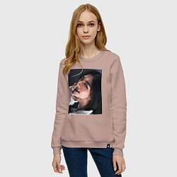 Свитшот хлопковый женский Hyunjin Rock Star Stray Kids, цвет: пыльно-розовый — фото 2