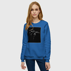 Свитшот хлопковый женский Xo weeknd, цвет: синий — фото 2