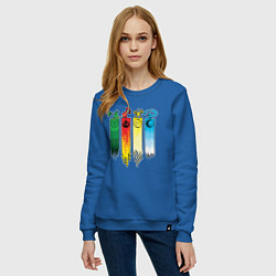 Свитшот хлопковый женский Аватар стихии, цвет: синий — фото 2