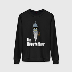 Свитшот хлопковый женский The beerfather, цвет: черный