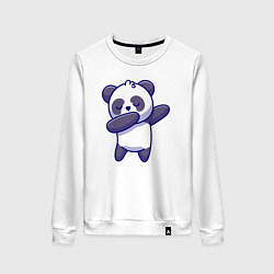 Свитшот хлопковый женский Dabbing panda, цвет: белый