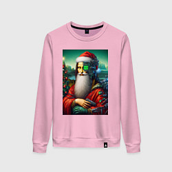 Женский свитшот Mona Lisa in Santa costume - cyberpunk