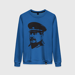 Свитшот хлопковый женский Сталин в фуражке, цвет: синий