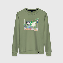 Женский свитшот Маомао чиби и лягушка - Монолог фармацевта