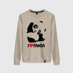 Свитшот хлопковый женский I love panda, цвет: миндальный