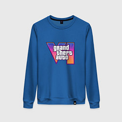 Свитшот хлопковый женский GTA VI logo, цвет: синий