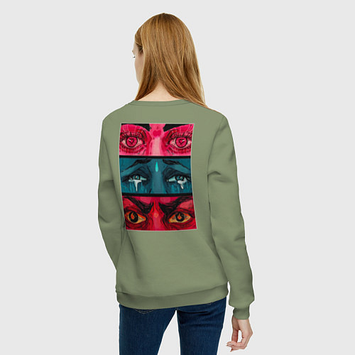 Женский свитшот Странный вгляд / Авокадо – фото 4