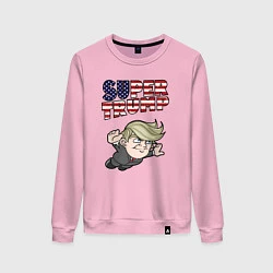 Свитшот хлопковый женский Супер Трамп, цвет: светло-розовый