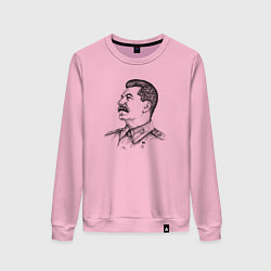 Свитшот хлопковый женский Профиль Сталина, цвет: светло-розовый