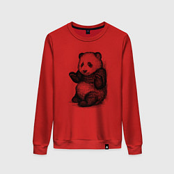 Свитшот хлопковый женский Детеныш панды, цвет: красный