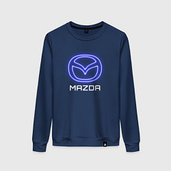 Свитшот хлопковый женский Mazda neon, цвет: тёмно-синий