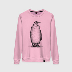 Свитшот хлопковый женский Пингвин стоит, цвет: светло-розовый
