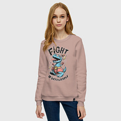 Свитшот хлопковый женский Fight Light, цвет: пыльно-розовый — фото 2