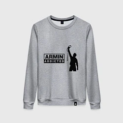 Свитшот хлопковый женский Armin addicted, цвет: меланж