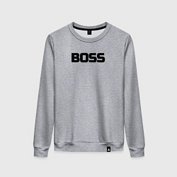 Свитшот хлопковый женский Boss по английски, цвет: меланж