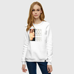 Свитшот хлопковый женский Lee Know top, цвет: белый — фото 2